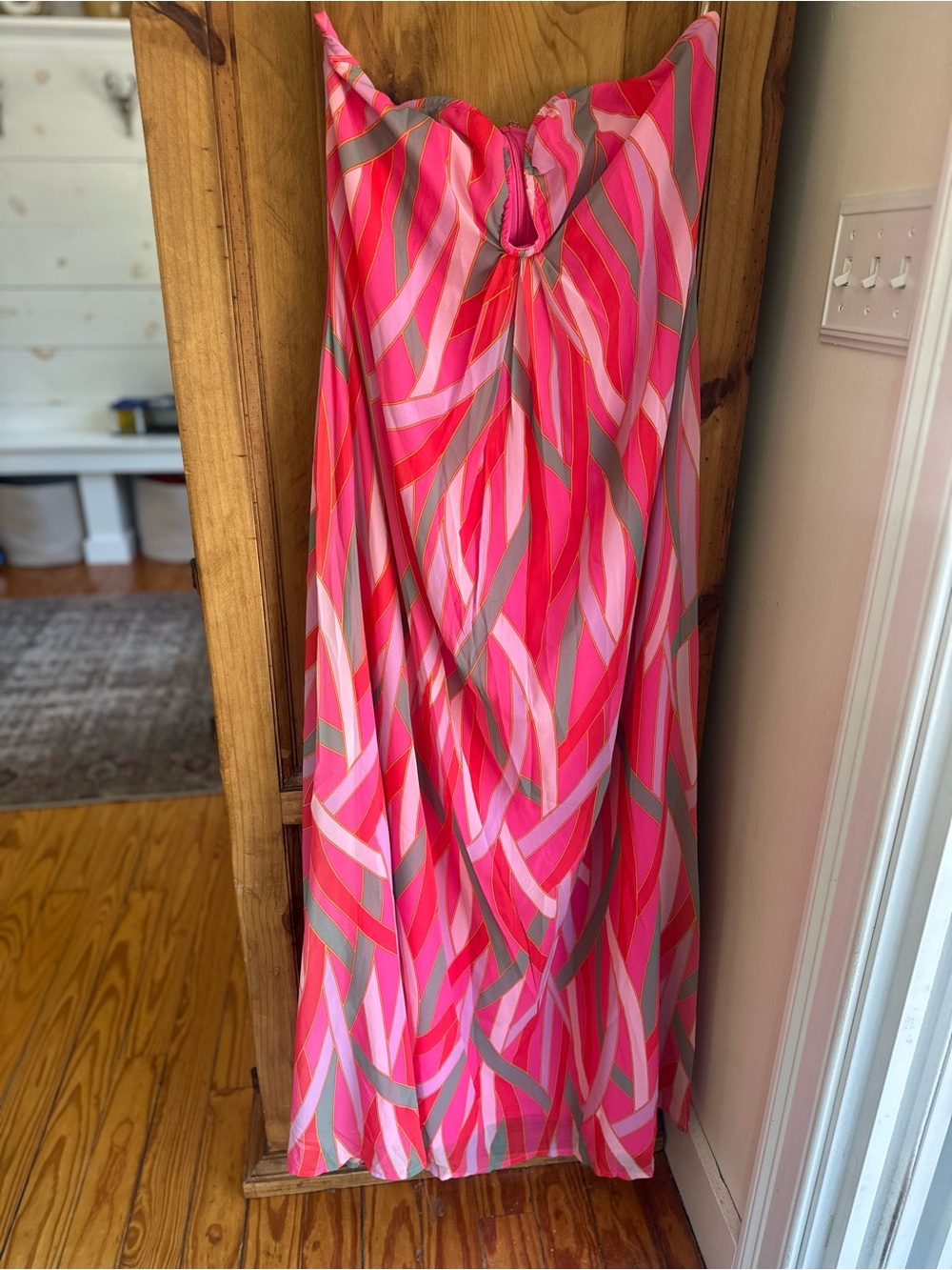 Fashion Nova Pink & Gray Multi-Stripe Maxi Dress NWT XL